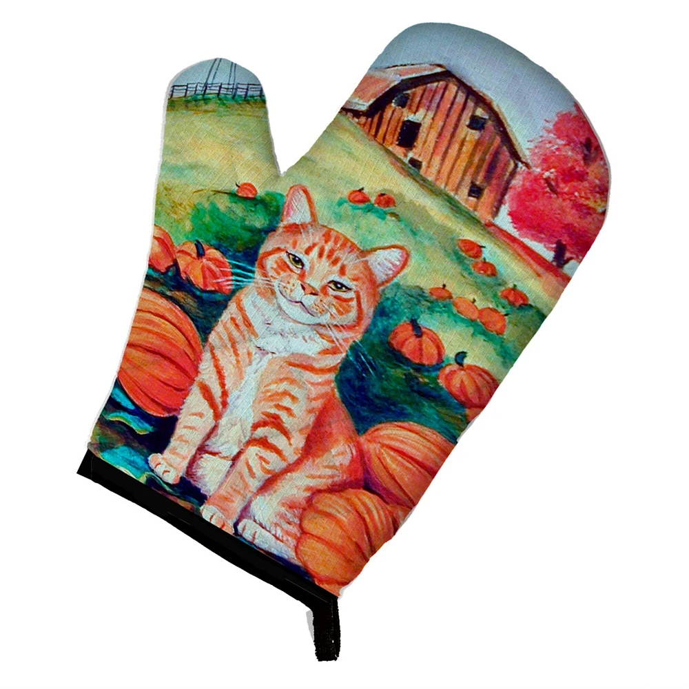 "Caroline's Treasures 7123OVMT Tabby Cat in Pumpins Oven Mitt, 12"" by 8.5"", Multicolor"