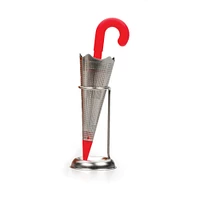 Contemporary Home Living Umbrella Shaped Tea Infuser - 5.25" - Silver and Red
