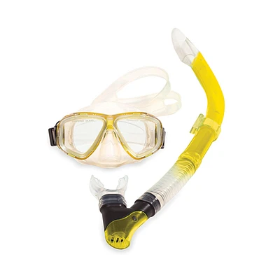 Pool Central 16.75" Yellow and Black Scuba Mask and Snorkel Dive Set