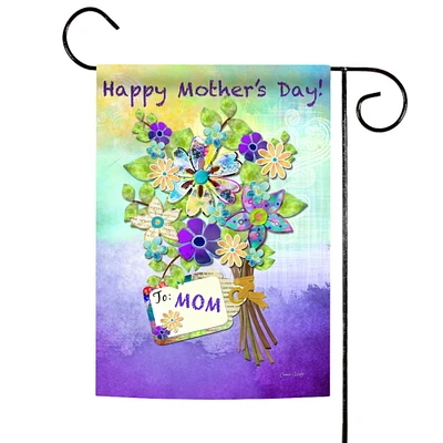 Toland Home Garden Purple and Green Mothers Day Bouquet Outdoor Garden Flag 18" x 12.5"