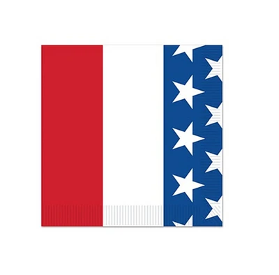 Party Central Cub Pack of 192 Red and Blue 2-Ply Patriotic Stars Beverage Napkins