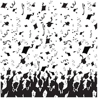 The Costume Center 30' Black and White Graduation Photo Backdrop Party Decorations