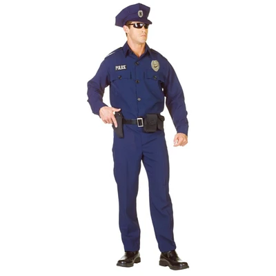 The Costume Center Blue and Black Police Officer Men Adult Halloween Costume - Large