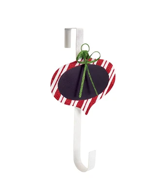 Diva At Home 18" Red and White Striped Chalkboard Christmas Ornament Wreath Door Hanger