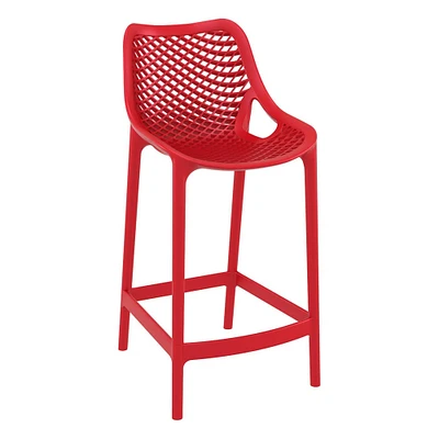 Luxury Commercial Living 37.5" Red Solid Patio Resin Counter Stool