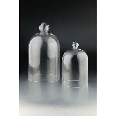 CC Home Furnishings Set of 2 Clear Glass Cloches Tabletop Decor 12"
