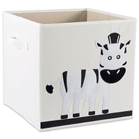 Contemporary Home Living 13" Black and White Zebra Themed Cube-Like Storage Basket