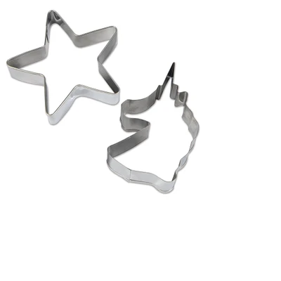 Beistle 24 Counts Unicorn and Star Aluminum Cookie Cutters 3.5”