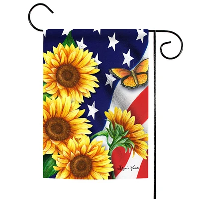 Toland Home Garden Yellow and Blue American Sunflowers Outdoor Garden Flag 18" x 12.5"