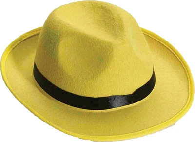 The Costume Center Yellow and Black Fedora Unisex Adult Halloween Hat Costume Accessory - One Size