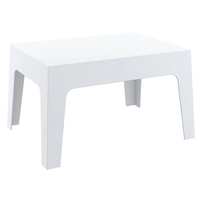 Luxury Commercial Living 27.5" White Stackable Outdoor Patio Coffee Table