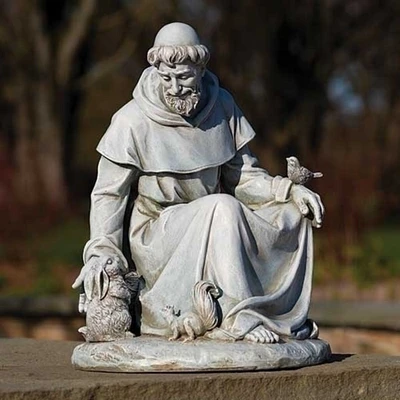 Roman 16.75" St. Francis Outdoor Garden Statue