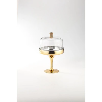 CC Home Furnishings 12" Gold and Clear Glass Cloche Decorations