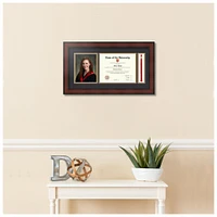 ArtToFrames 8x10 inch Diploma Frame with 6x8 Inch Image Opening and Tassel Opening - Framed with Black and Gold Mats