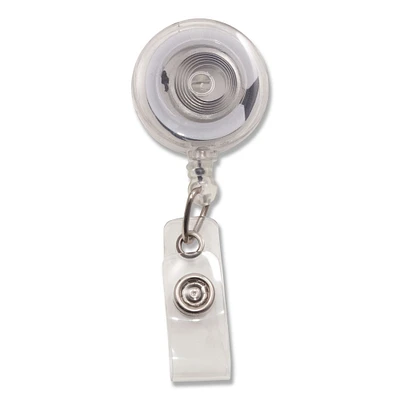 Advantus Translucent Retractable ID Card Reel 34 Extension Clear 12/Pack