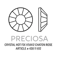 Preciosa Crystal VIVA12 Hotfix Rhinestone 4mm (SS16) Rose (Package of 50)