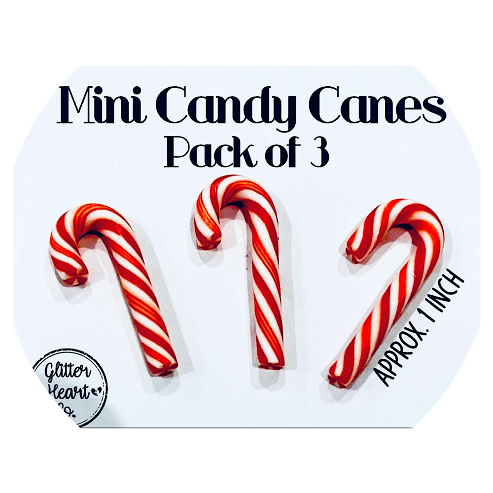 Fake Mini Candy Canes by Glitter Heart Co.™