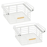 mDesign Metal Kitchen Under Shelf Storage Baskets - 2 Pack