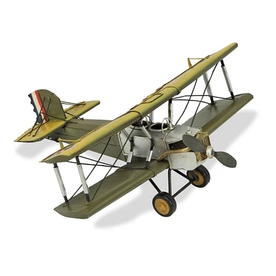 Contemporary Home Living 14" Yellow and Seaweed Green Contemporary Biplane Tabletop Decoration