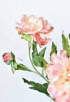 28" Faux Peach Peony Stem