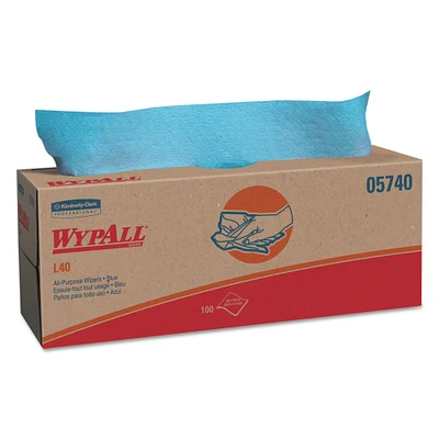WypAll L40 Towels, POP-UP Box, Blue, 16 2/5 x 9 4/5, 100/Box, 9 Boxes/Carton