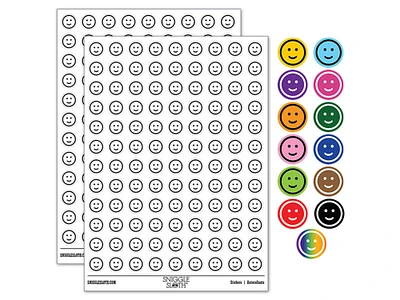 Happy Face Smile Good Job 0.50" Round Sticker Pack
