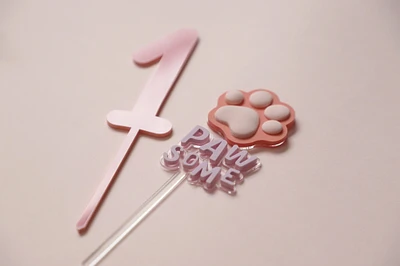 Dog Paw Pawsome Cake Topper | Let’s Pawty | Puppy Themed Decor