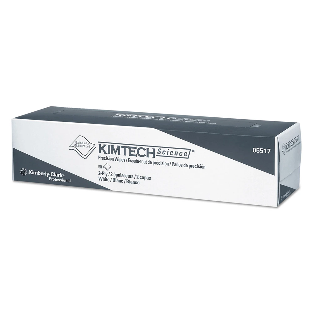 Kimtech Precision Wipers, POP-UP Box, 2-Ply, 14.7 x 16.6, White, 90/Box