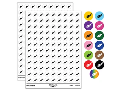 Bird Feather 0.50" Round Sticker Pack