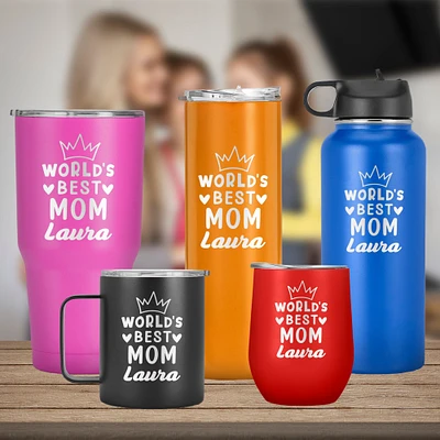 World's Best Mom Tumbler, Crown Design Mug, Inspirational Mom Mug, Mom Day Gift, Cute Mom Gift, Travel Mug, Mother's Day Present