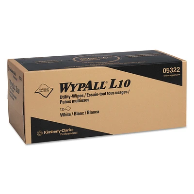 WypAll L10 Towels POP-UP Box, 1Ply, 12x10 1/4, White, 125/Box, 18 Boxes/Carton