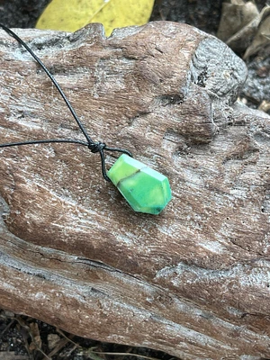Small Green Chrysoprase Gemstone Necklace For Men Or Women Australian Jade Stone Crystal Jewelry