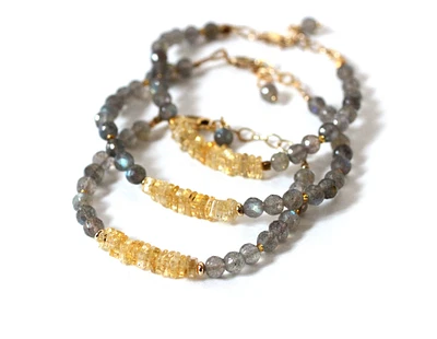 Citrine and Labradorite Bracelet