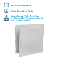 Brawny Professional A400 Disposable Cleaning Towel, ¼-Fold, White, 50 Towels/Pack, 16 Packs/Case, Towel (WxL) 13" x 13"