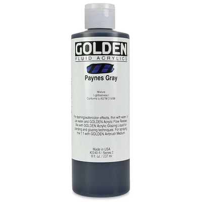 Golden Fluid Acrylics - Payne's Gray, 8 oz bottle