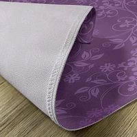 Ambesonne Eggplant Place Mats Set of 4, Gorgeous Well-Formed Flowers on Purple Background Damask Floral Arrangement Ornament, Washable Fabric Placemats for Dining Table, Standard Size, Violet