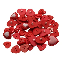 Buttons Galore Heart Assortment Button Super Value Pack for DIY Craft and Sewing Projects - 50 Buttons