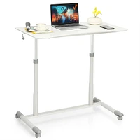 Costway Height Adjustable Computer Desk Sit to Stand Rolling Notebook Table Portable