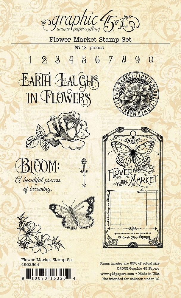 Graphic 45 Flower Market Stamp Set