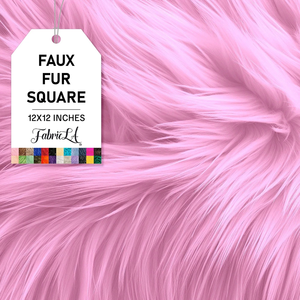 FabricLA | Faux Fur Fabric Square | 12" X 12" Inch Wide Pre-Cut Shaggy | Fake Fur Fabric | DIY, Craft Fur Decoration, Fashion Accessory