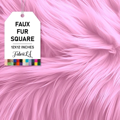 FabricLA | Faux Fur Fabric Square | 12" X 12" Inch Wide Pre-Cut Shaggy | Fake Fur Fabric | DIY, Craft Fur Decoration, Fashion Accessory