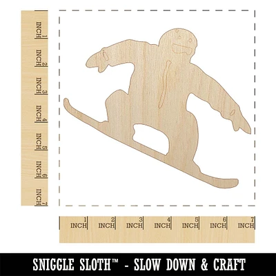 Snowboarder Jumping Extreme Winter Sports Unfinished Wood Shape Piece Cutout for DIY Craft Projects