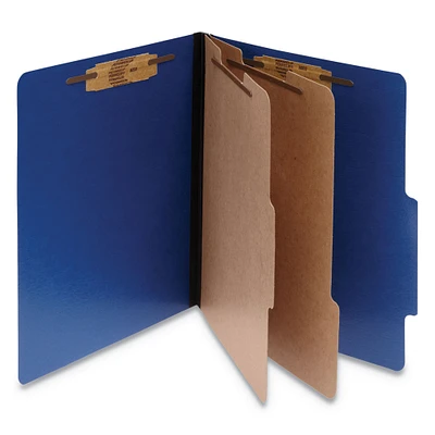 Acco ColorLife PRESSTEX Classification Folders 2 Dividers Letter Size Dark Blue 10/Box