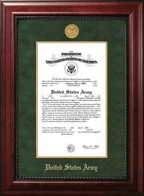Patriot Frames Army 10x14 Certificate Executive Frame with Gold Medallion with Gold Filet