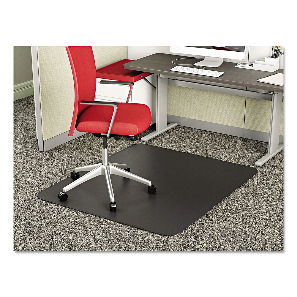 Deflecto SuperMat Frequent Use Chair Mat for Medium Pile Carpet, 36 x 48, Rectangular, Black