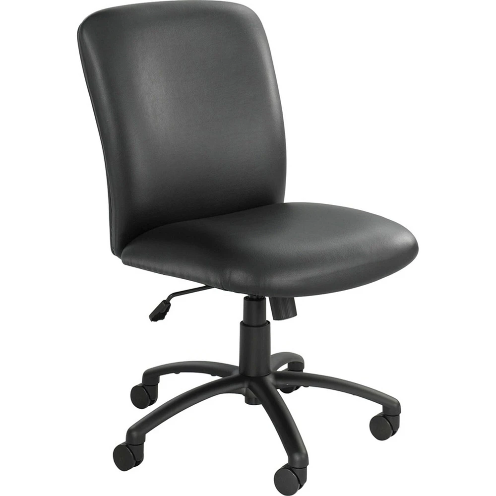 Safco Exec. High-Back Chair, 27" x 30-1/4" x 40-3/4"-44-3/4", Black Vinyl