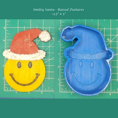 Smiley Santa raised features Silicone Freshie Mold