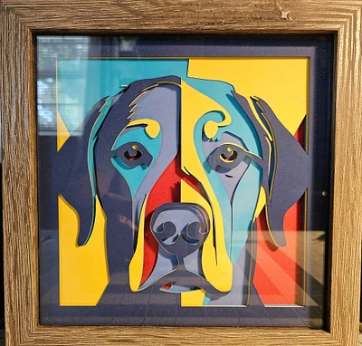 Labrador Retriever Colors 8x8 3D Shadow Box Art