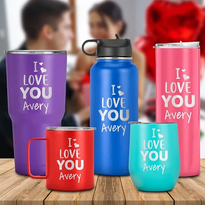 I love you Engraved Name Tumbler, Valentines Day, Love Gifts for Her, Birthday, Anniversary Wife, Husband, Girlfriend