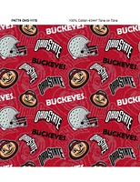 Sykel Enterprises-Ohio State University Cotton Fabric-Ohio State Buckeyes Tone On Tone Cotton Quilting Fabric